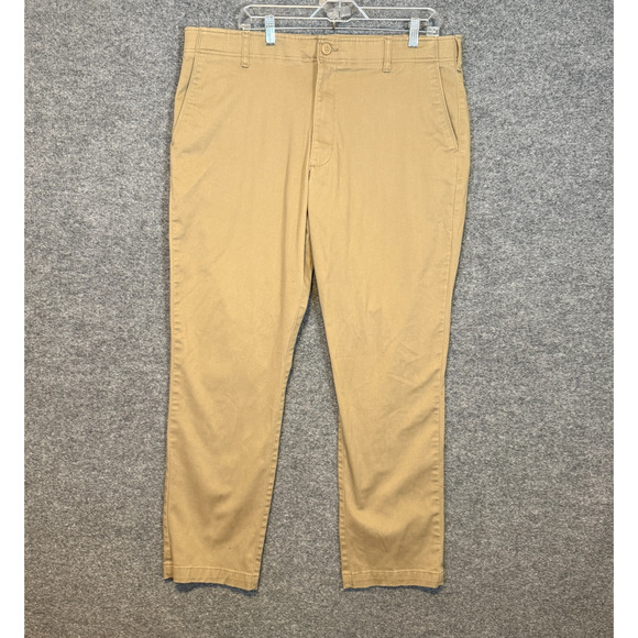 Lee Pants Mens 40x32 Beige Extreme Motion MVP Relaxed Straight Chinos Stretch - Picture 1 of 11